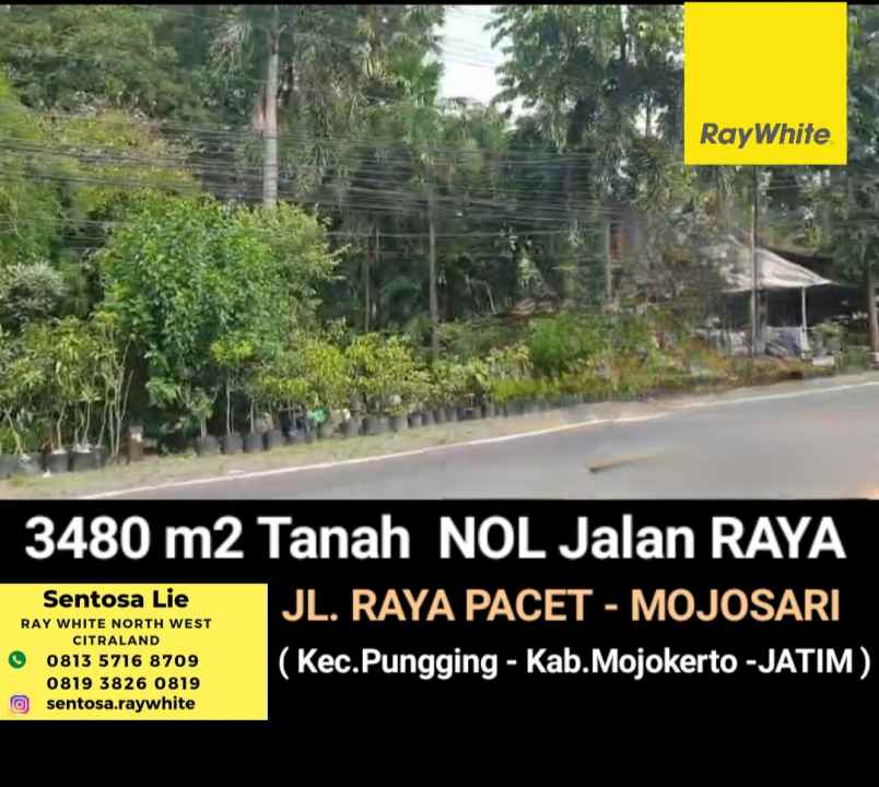 dijual tanah jalan raya pacet