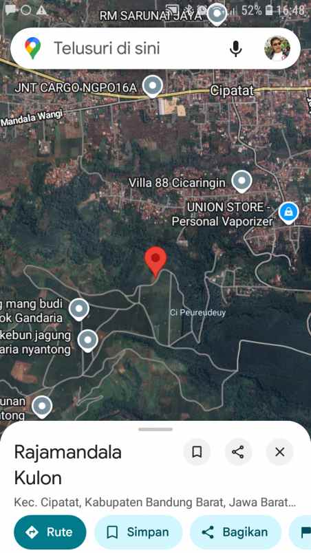 dijual tanah jl kiara rajamandala kulon