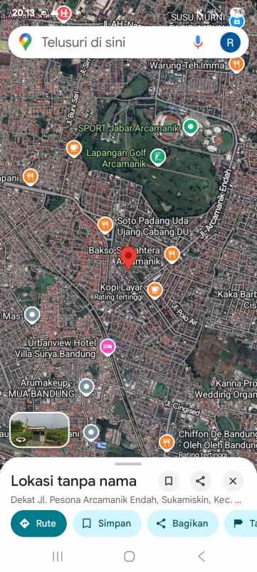 dijual tanah jl pesona arcamanik endah