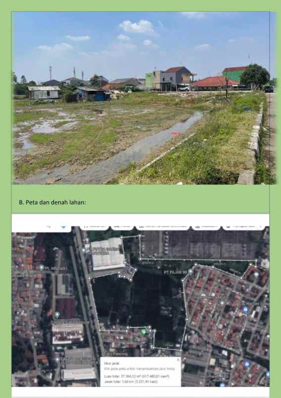 dijual tanah kalibaru medan satria