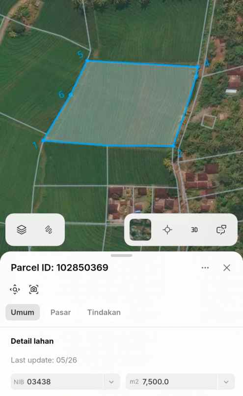 dijual tanah sawah view laut dan bukit balian