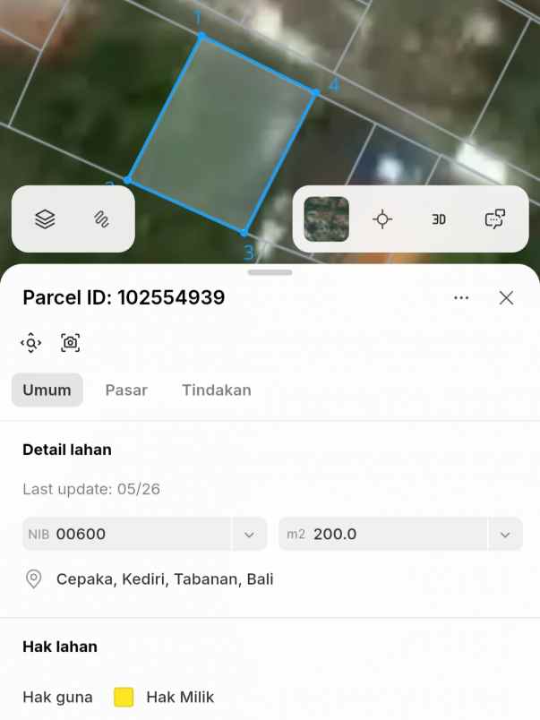 dijual tanah selingsing bantas