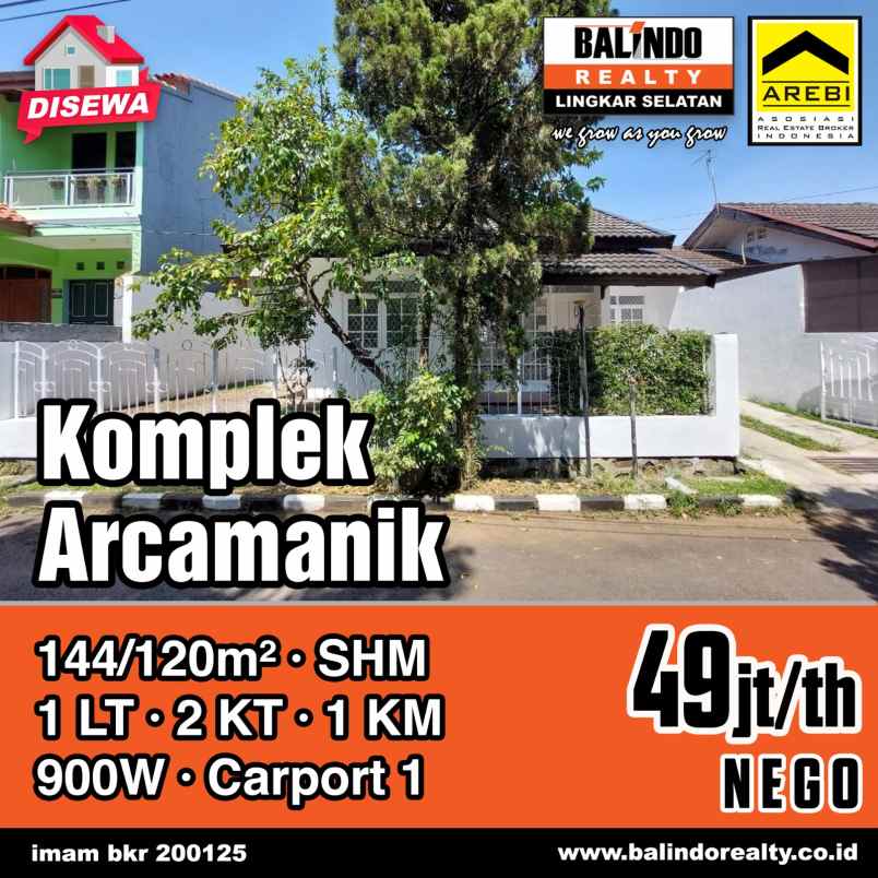 disewakan rumah siap huni nyaman di komplek arcamanik