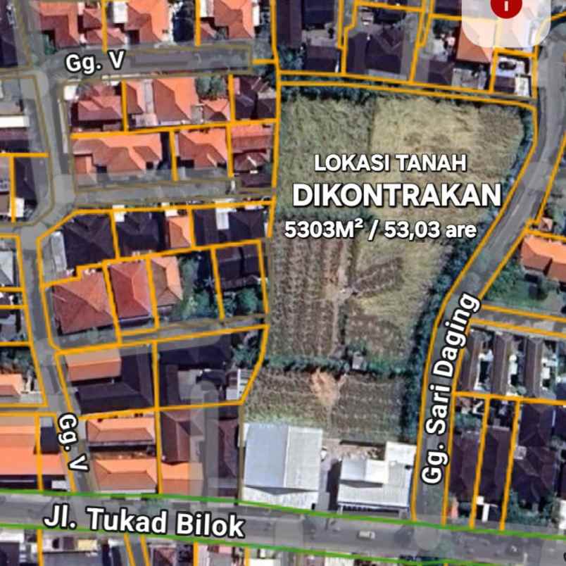 disewakan tanah tukad bilok