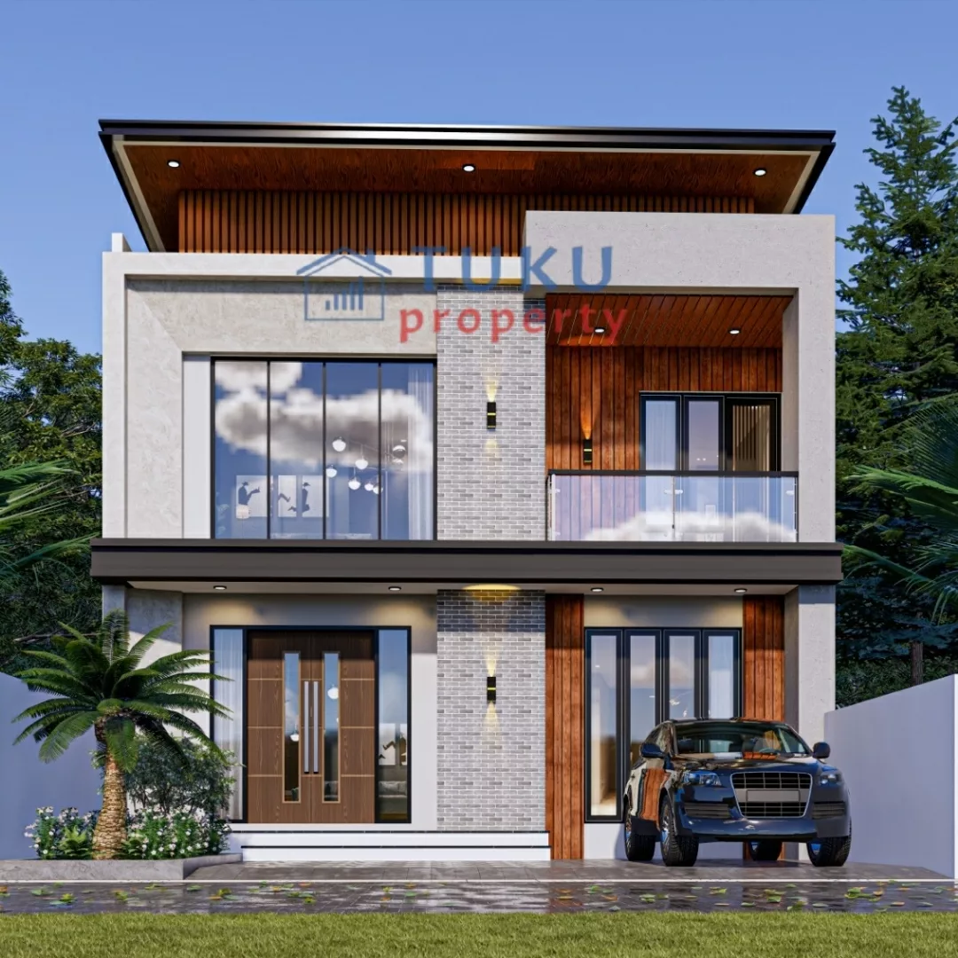 rumah modern minimalis bangunan baru di nusa loka bsd