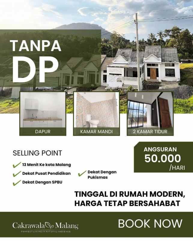 rumah murah nol dp lokasi pakisaji malang