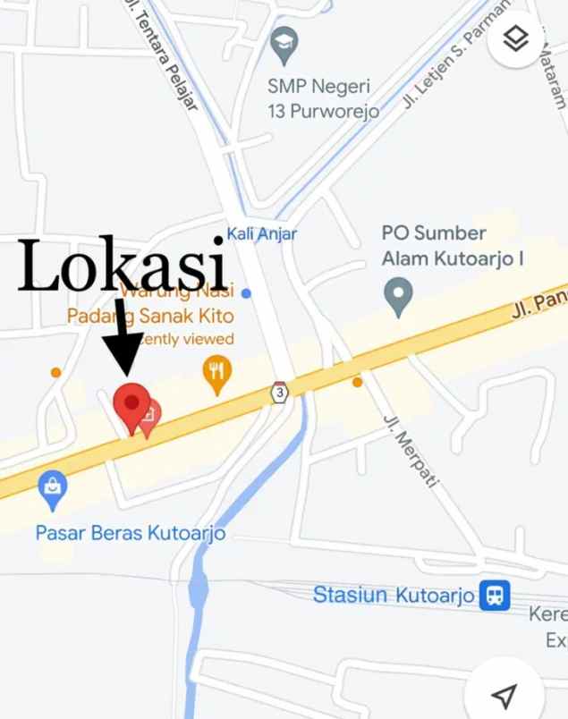 dijual cepat tanah jl diponegoro kutoarjo jawa tengah