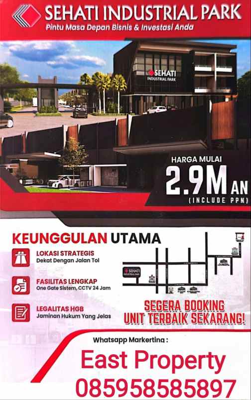 dijual gudang premium baru di sidoarjo