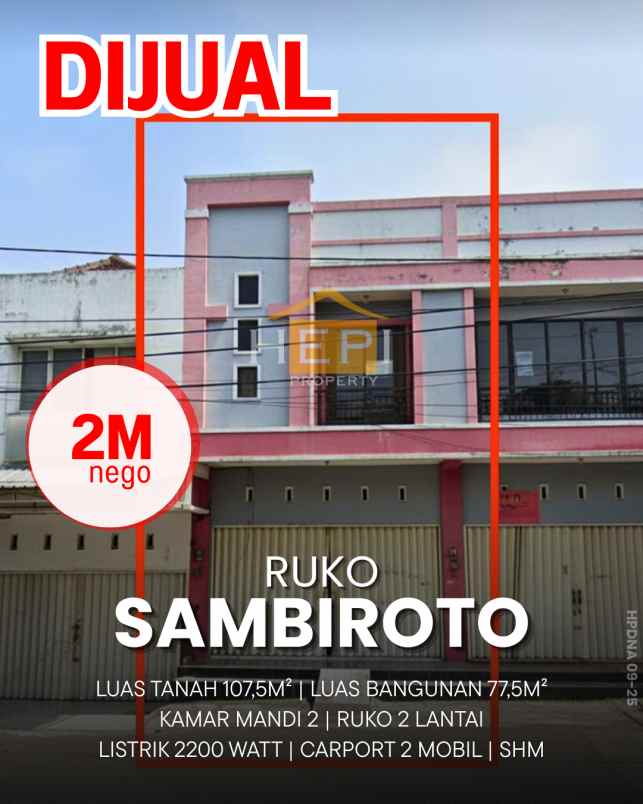 dijual ruko di sambiroto semarang