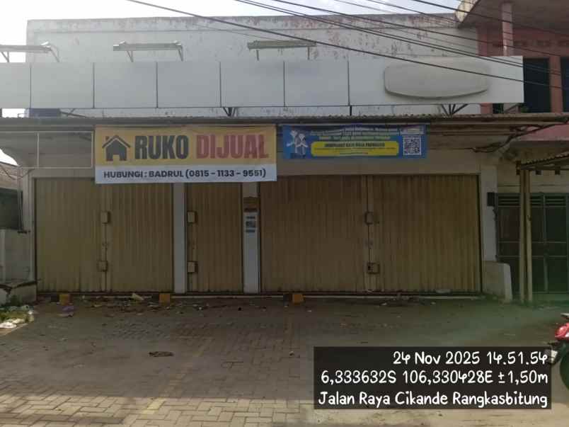 dijual ruko gudang kantor di jalan raya cikande km 10