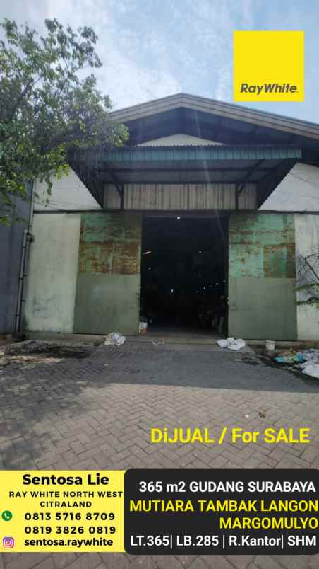 dijual ruko gudang kantor jalan mutiara tambak langon