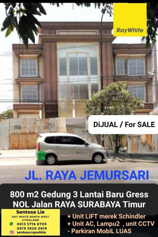 dijual ruko gudang kantor jalan raya jemursari