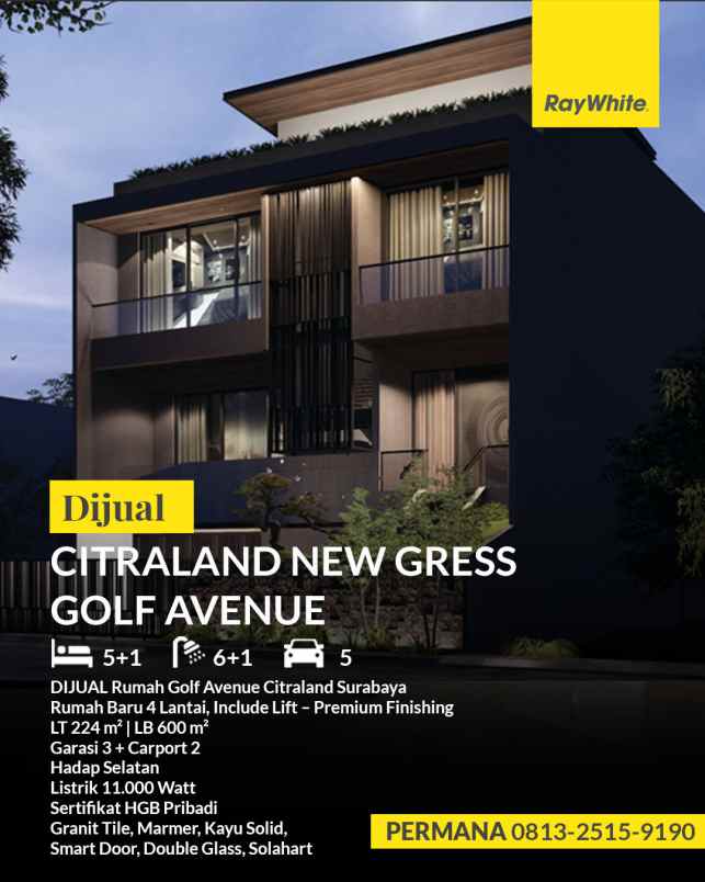 dijual rumah citraland golf avenue