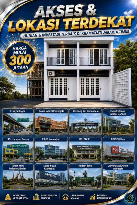 dijual rumah cluster di kramat jati jakarta timur