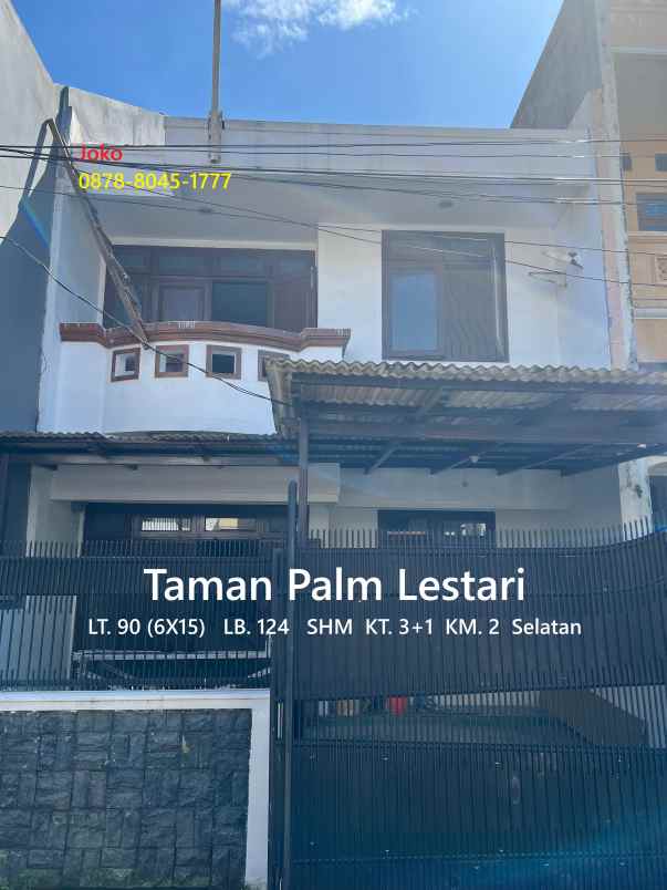 dijual rumah jl taman palm lestari