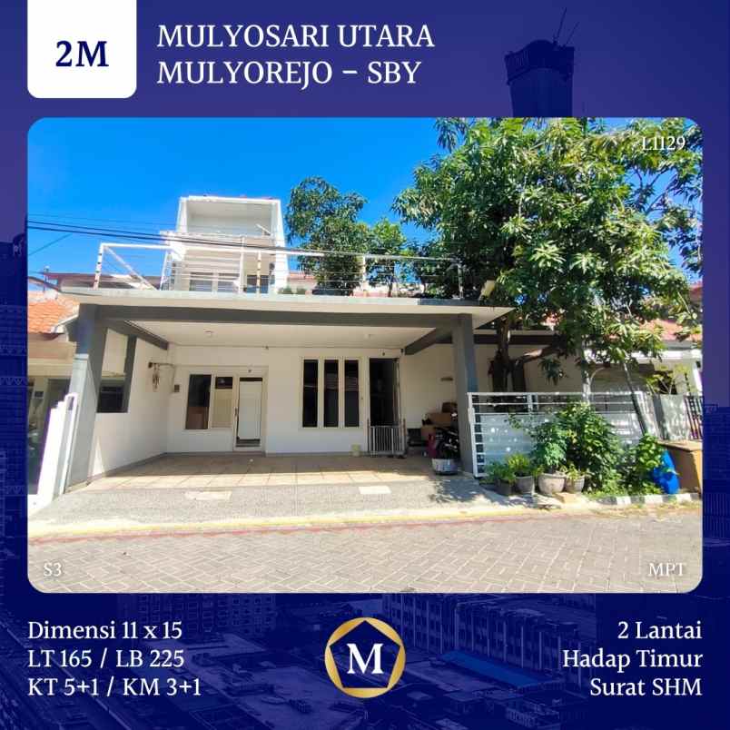 dijual rumah mulyosari utara