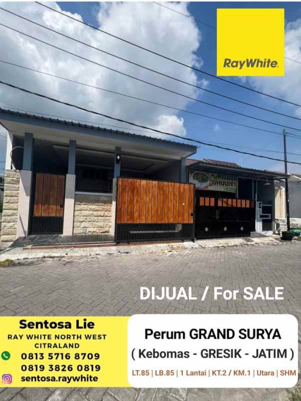dijual rumah perumahan grand surya kebomas
