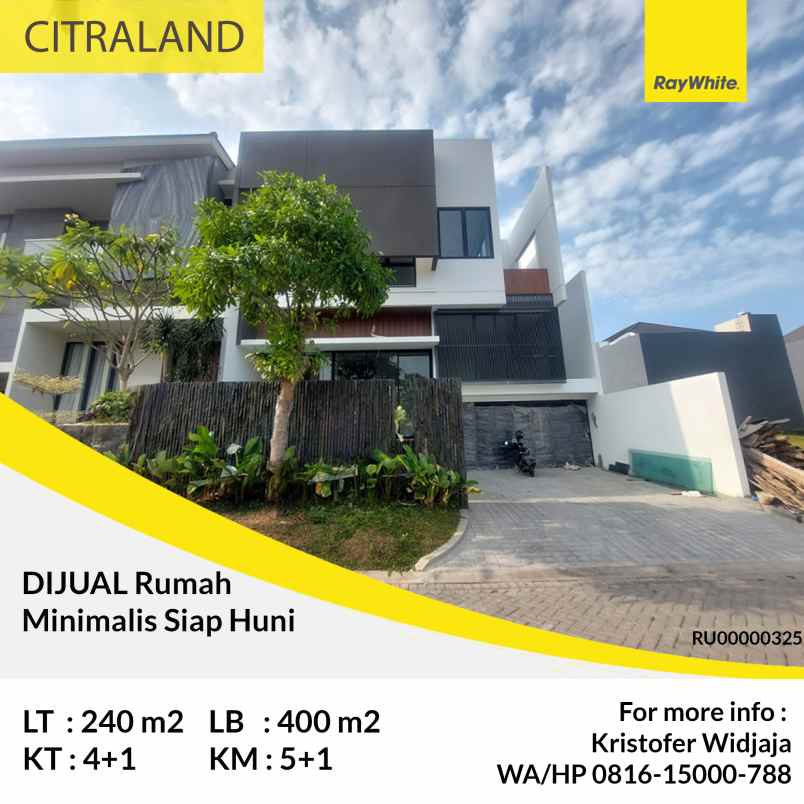 dijual rumah waterfront citraland