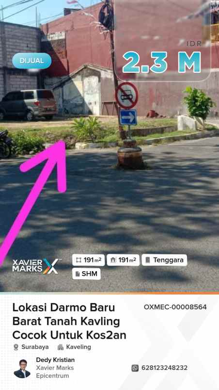 dijual tanah darmo baru barat