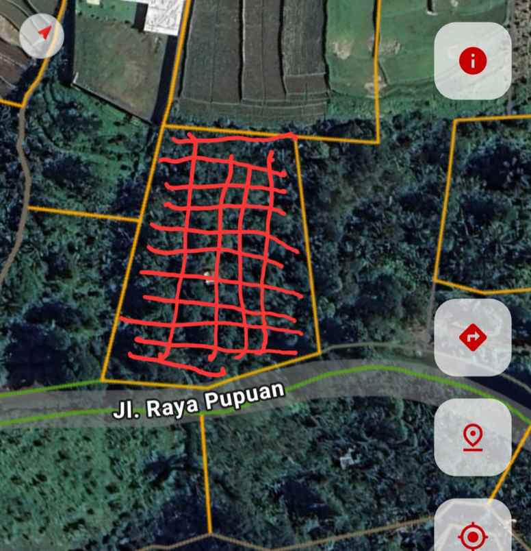 dijual tanah desa sanda kec pupuan kab