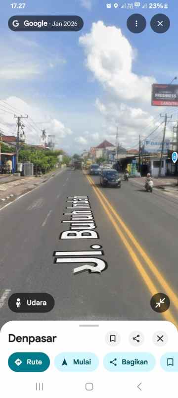 dijual tanah di pinggir jalan buluh indah denpasar