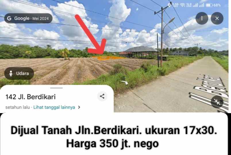 dijual tanah jalan berdikari