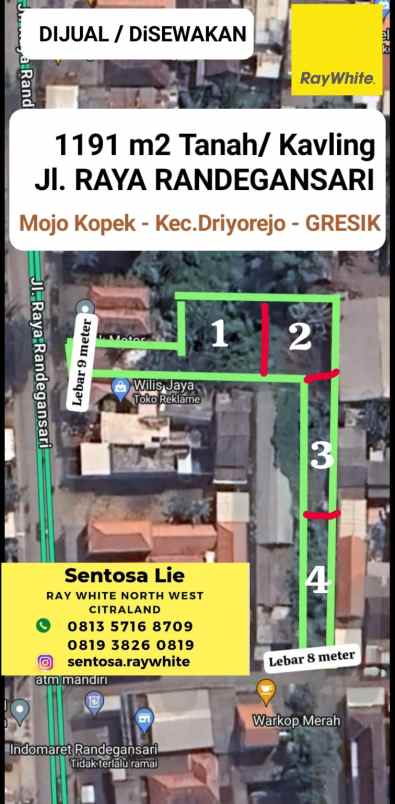 dijual tanah jalan randegansari