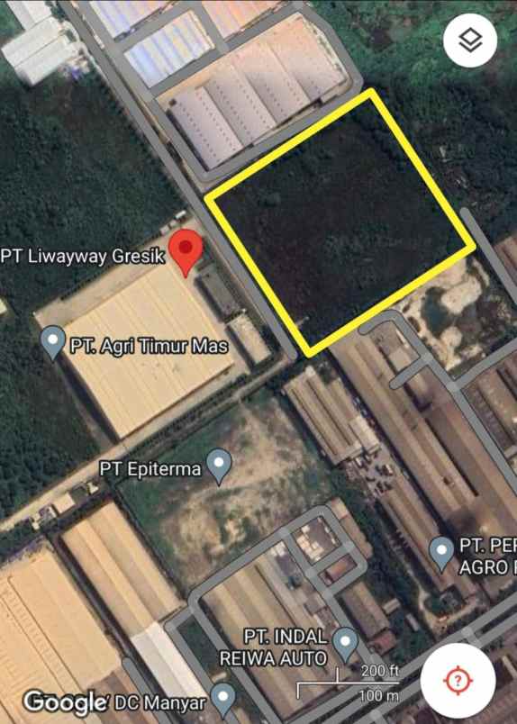 dijual tanah jalan raya manyar beta