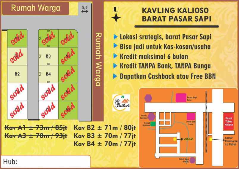dijual tanah jetis kalioso nogosoari