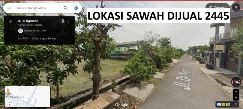 dijual tanah jl dk ngrodon