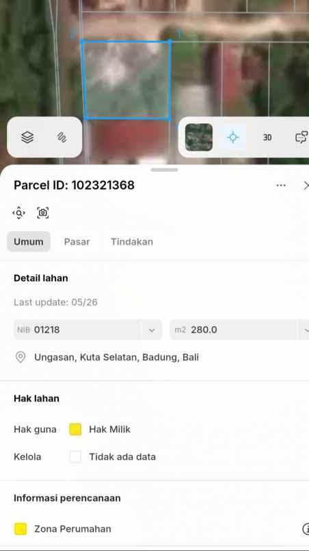 dijual tanah jl langui kauh