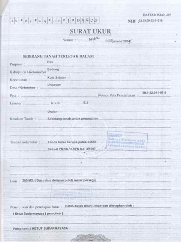 dijual tanah jl langui kauh