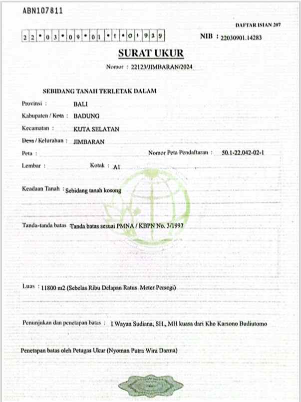 dijual tanah pantai balangan