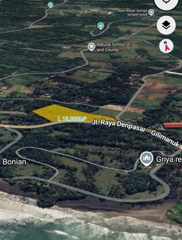 dijual tanah pinggir jalan nasional
