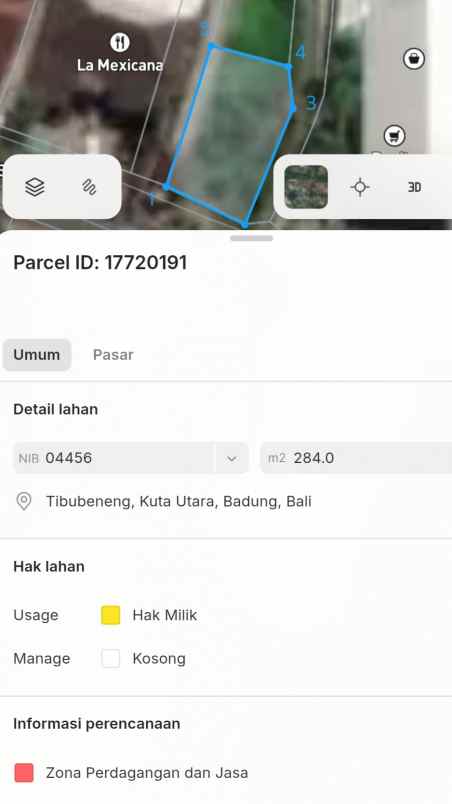dijual tanah raya canggu