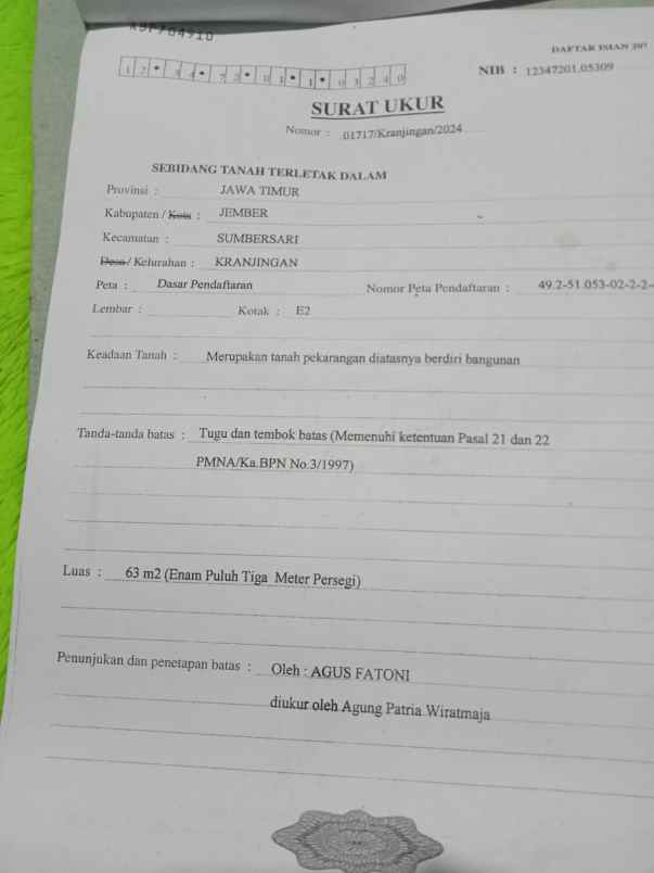 dijual toko 0 jalan sriwijaya sumbersari jember