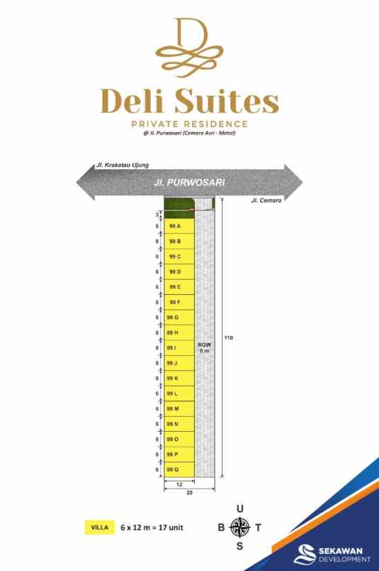 dijual villa jalan purwosari cemara