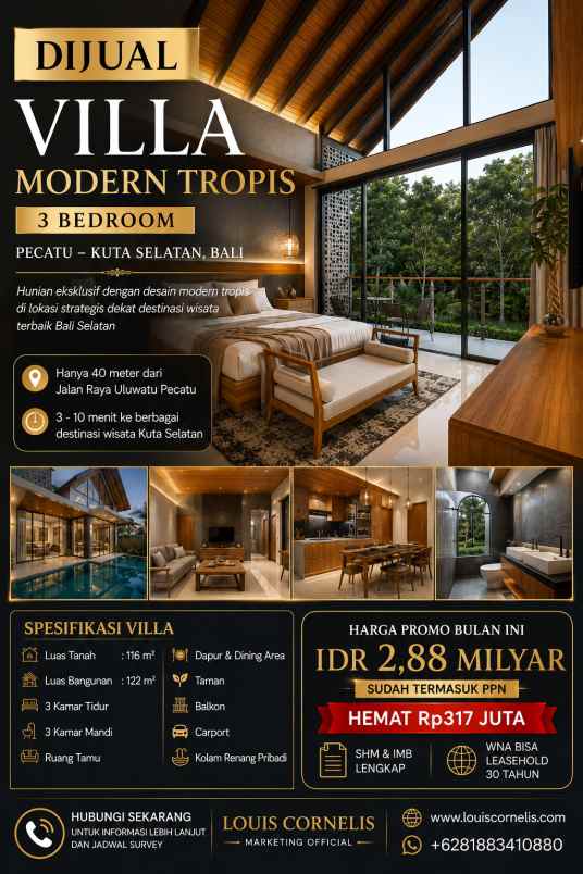 dijual villa jalan raya uluwatu pecatu