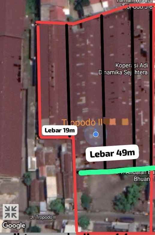gudang hitung tanah jln tropodo 2