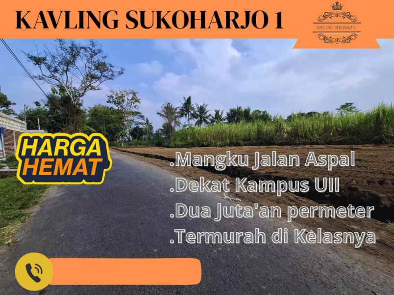 kavling strategis hanya 3km ke uii di sukoharjo sleman