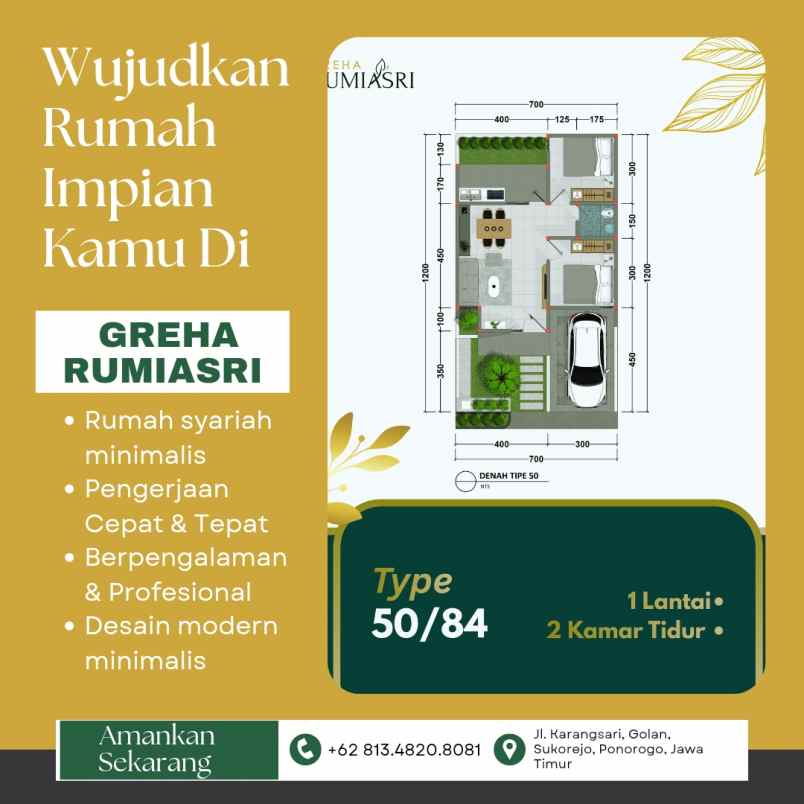 rumah asri syariah di kota ponorogo