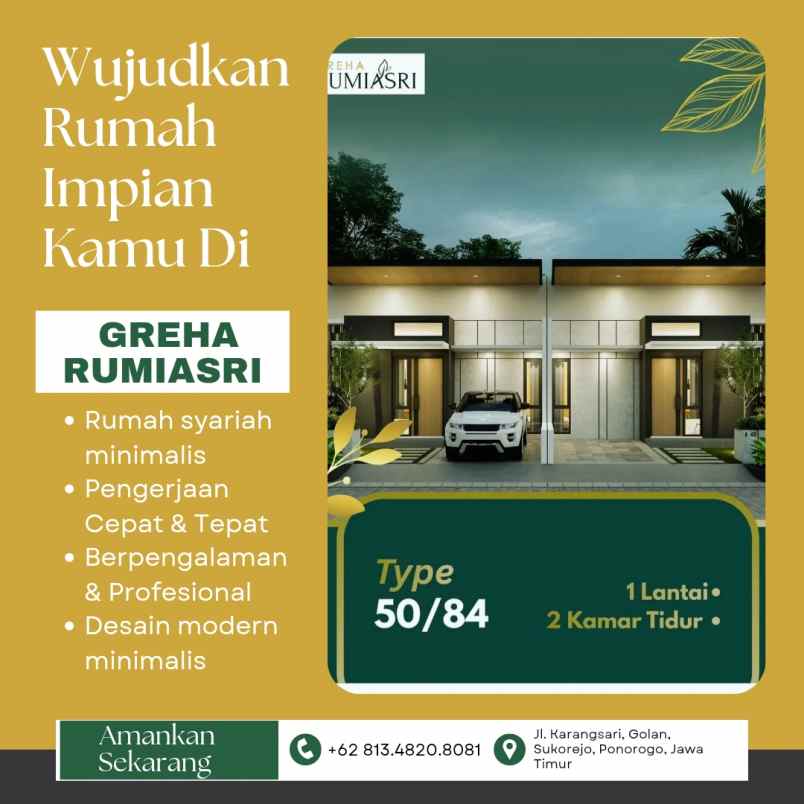 rumah asri syariah di kota ponorogo
