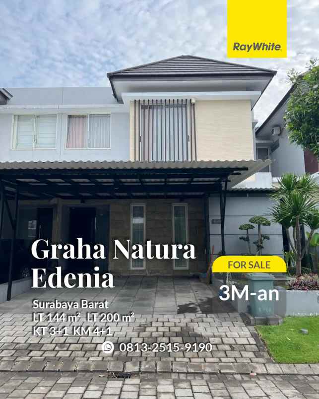 rumah dijual cepat graha natura edenia surabaya