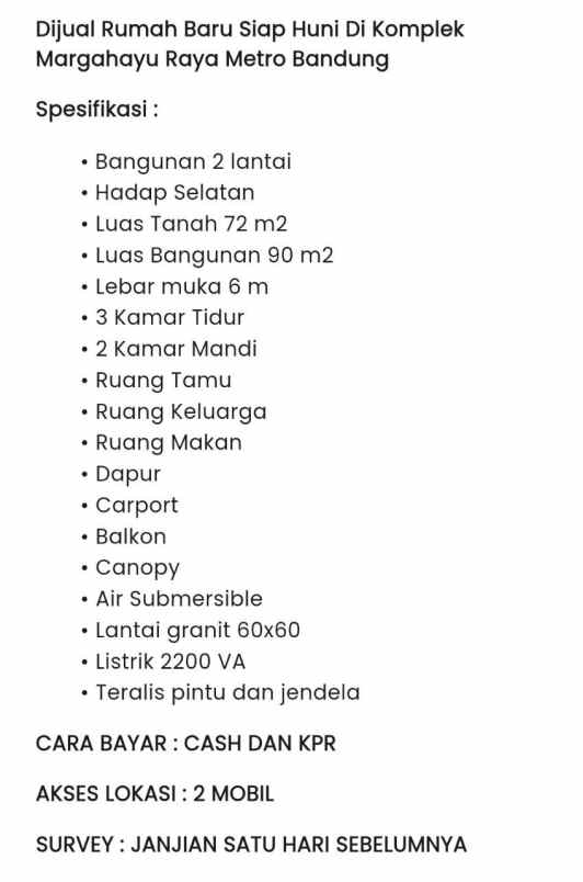 rumah margahayu raya bandung