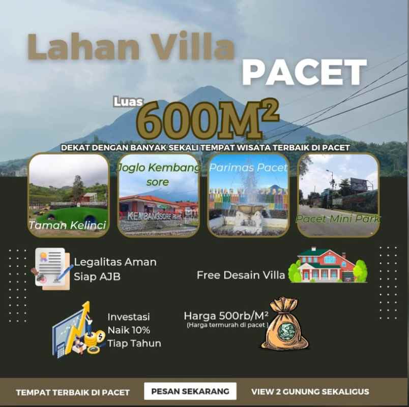 tanah besar murah kawasan villa pacet