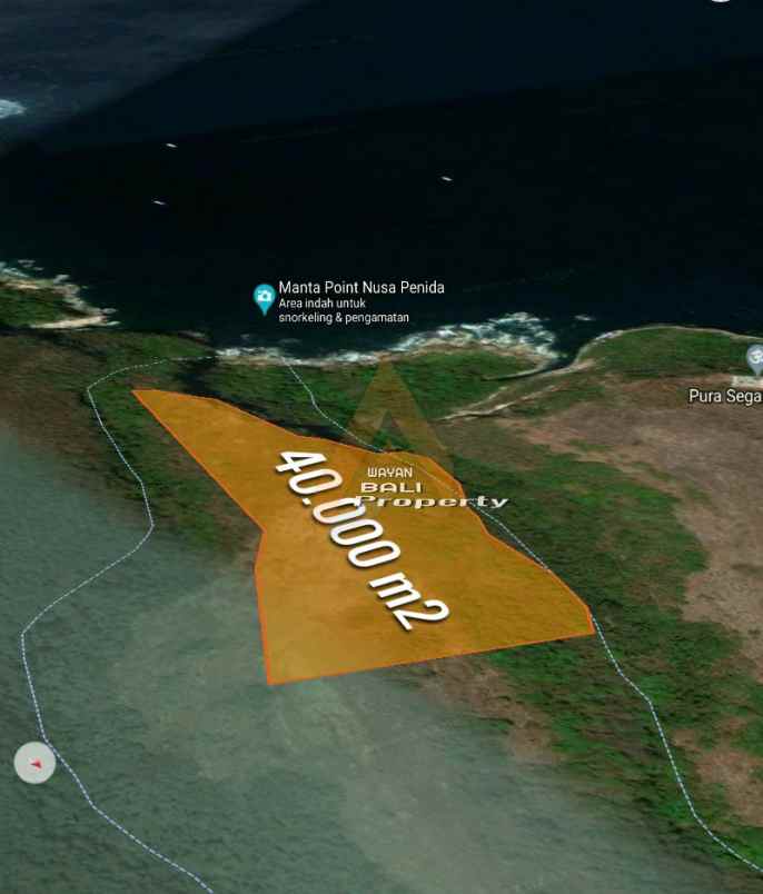 tanah pinggir pantai manta point nusa penida