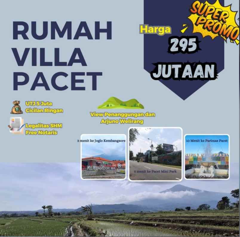 villa pacet view gunung pasti untung