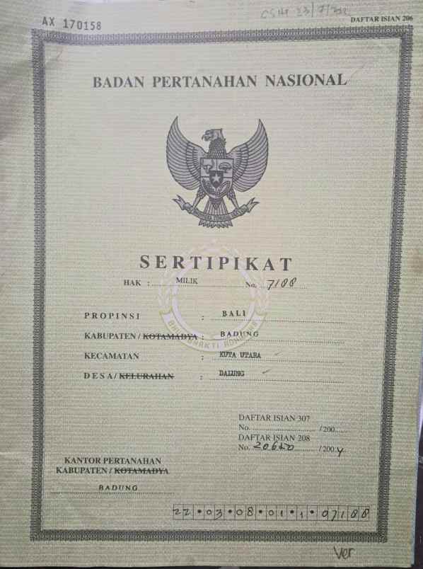 dijual 1 7 are jl pandu raya padonan dalung kuta utara