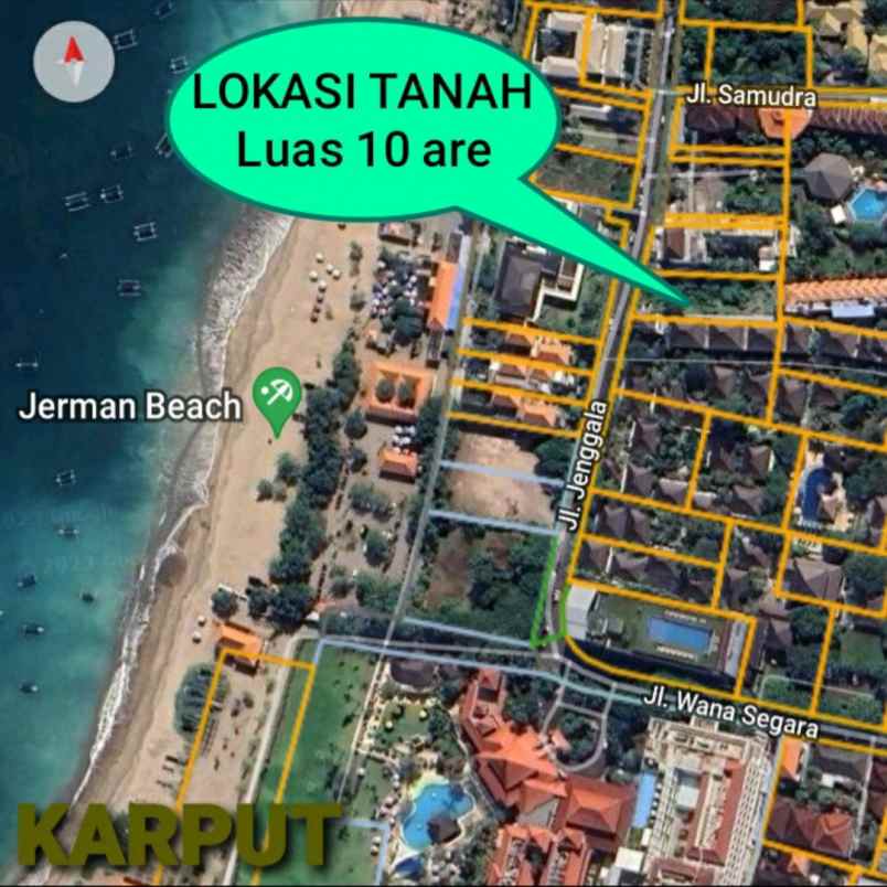 dijual 10 are jl wana segara pantai jerman tuban kuta