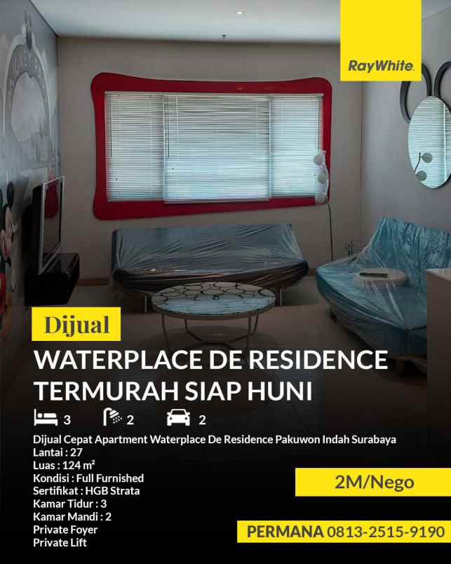 dijual apartemen waterplace residence tower